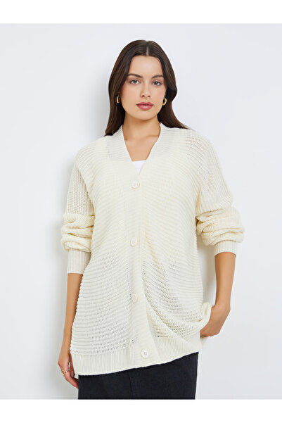 Styli Oversized Chunky Knit Button Down Cardigan
