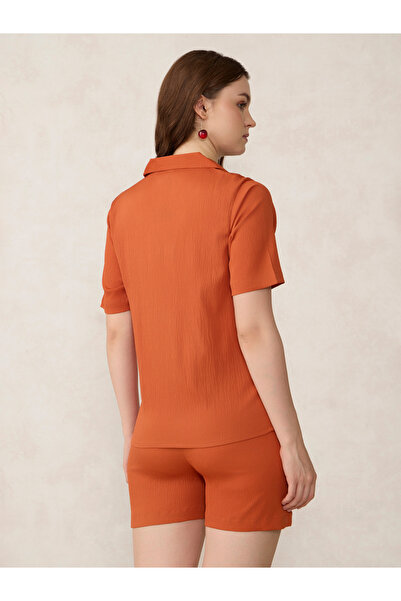 Outzidr By Styli Orange Woven Shirt and Shorts Co-ords