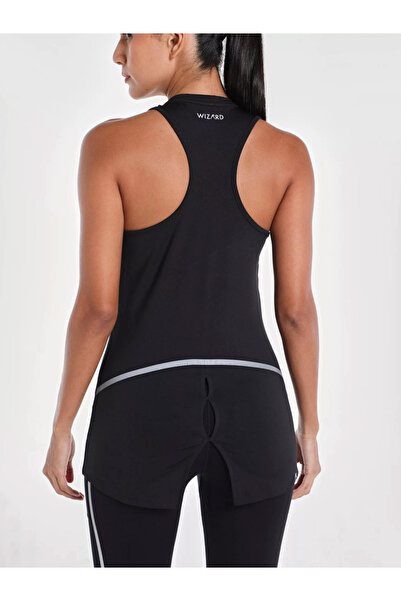 Wizard By Styli Women Black Vent Wizardry Solid Racerback Tank Top