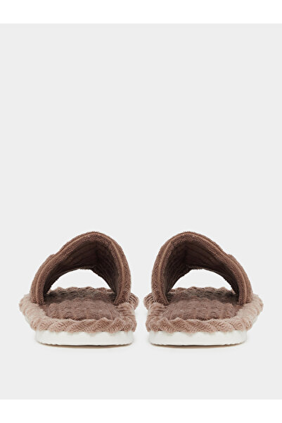 Styli Brown Plush Bedroom Slippers