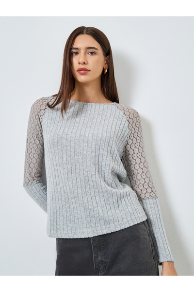 Take Two By Styli Solid Long Sleeve Ribbed Top