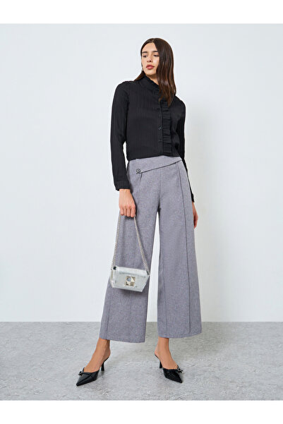 Take Two By Styli Solid Textured Front Frill Detail Shirt