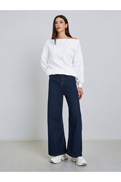 Take Two By Styli Textured Off Shoulder Long Sleeve Sweatshirt