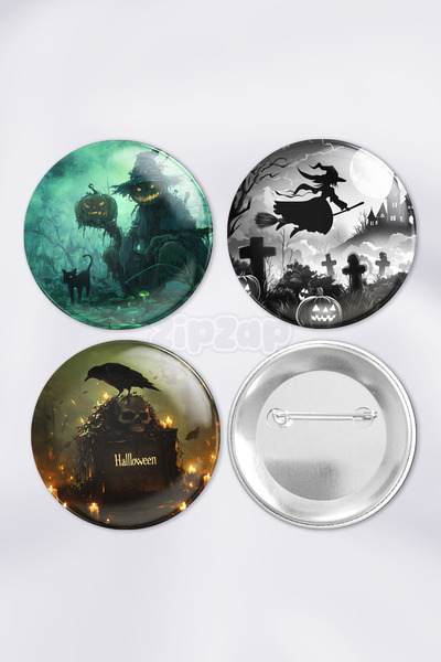 ZipZap Set de insignă cu buton cu ace pentru Halloween (3 bucăți)