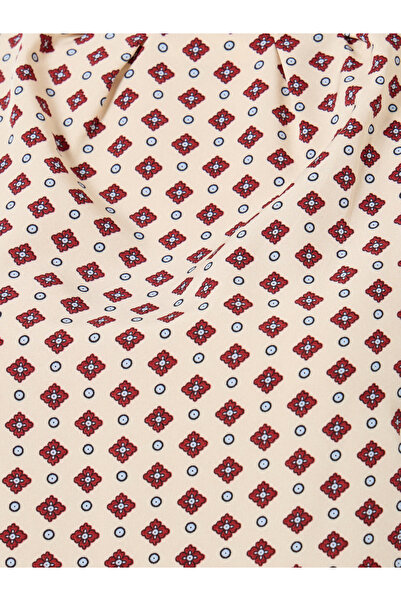 Take Two By Styli All-Over Printed Mock Neck Puff Sleeve Top