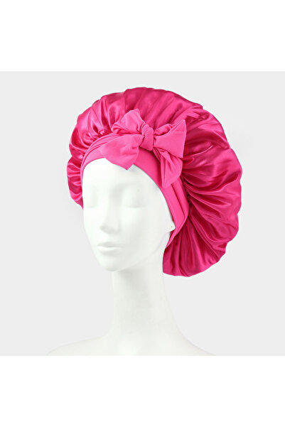 OEM Satin sleep cap, adjustable straps for a secure fit, protects curly or straight hair, rose red