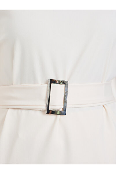 Styli Solid Belted Top and Wide Leg Trousers Co-ords