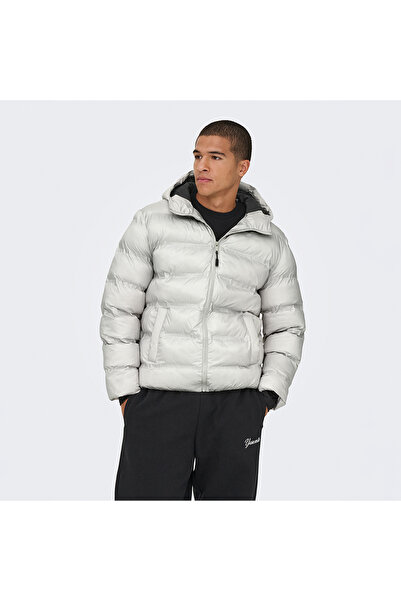 Only & Sons Only&Sons Union Seamless Life Puffer Men's Blue Hooded Coat