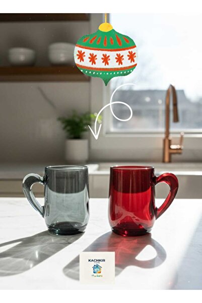 Paşabahçe Renkli Cam kulplu Kupa Bardak 55521