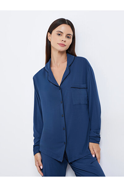 Styli Modal Piped Buttoned Shirt and Pyjama Set