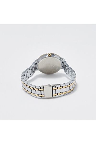 Omax Women's Silver & Gold Stainless Steel Strap Analog Wristwatch - 00OYY008N001