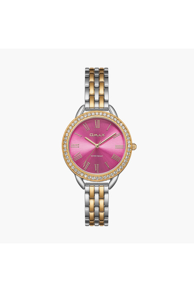 Omax Women's 32MM Dual Tone Analog Metal Strap Watch | UT-CS006TRIA