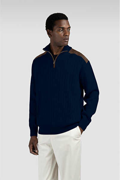 PAUL&SHARK Men's Knitted Cashmere Wool Zipped Sweater