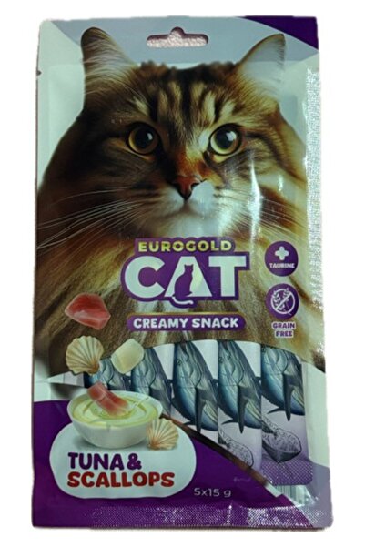EuroGold Cat Creamy Snack Tuna&scallops Tuna Balıklı ve Deniz Tarağı Kedi Ödü...