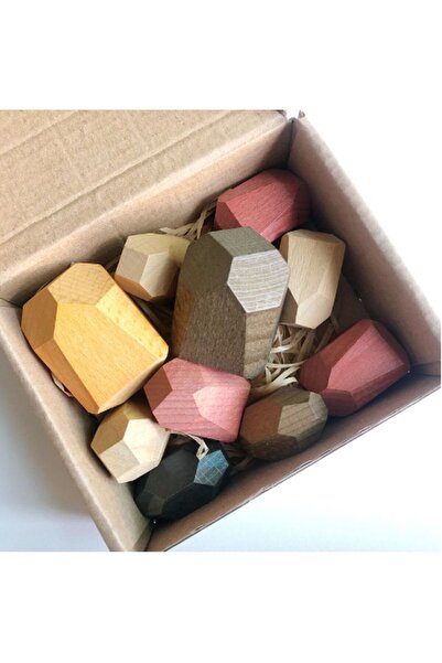 Pitikot Set of 10 Montessori Wooden Stones Pitikot®, Multicolored Balancing Blocks Montessori Toy