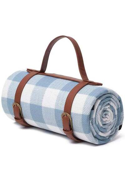 Saharaz سجادة نزهة كبيرة جدًا 200*200 سم، بطانية نزهة قابلة للطي والحمل، مثالية للشاطئ والتخييم على العشب