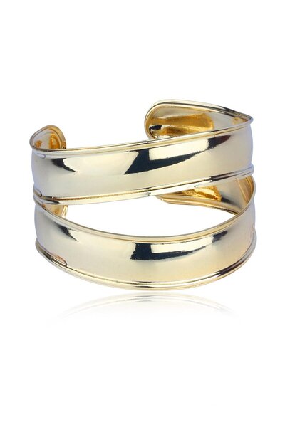 Klips Concept Gold Color Curved Strip Thick Bracelet