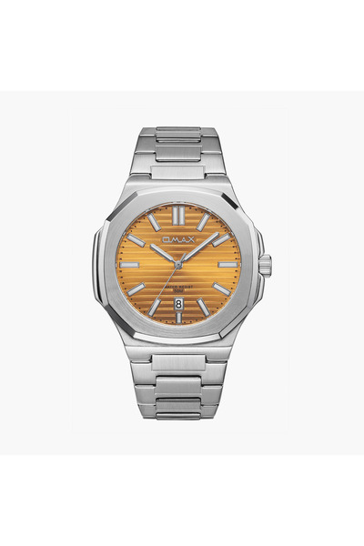Omax Men's 42MM Silver Analog Metal Strap Watch | 00BFD003V009