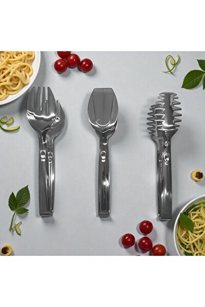 AFİLLİ HOME Presentation Service Set - 3 Pieces Silver