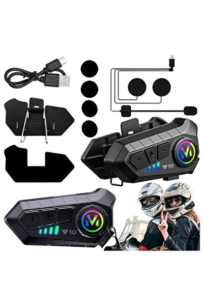 zola Intercom/Sistem comunicatie pentru casca, Bluetooth 5.3, reducerea zgomotului, control vocal, IPX6