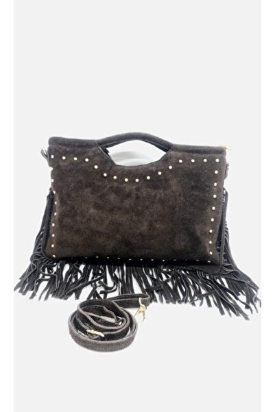 Matteo Leather Bag Coffee with Gold Studs 5401