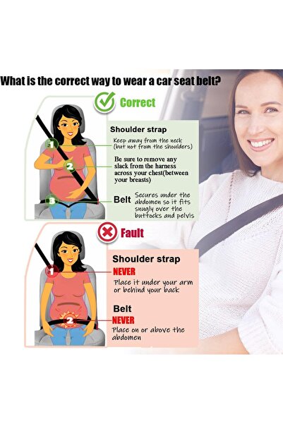 Generic Pregnancy Seat Belt (Big Three) – Adjustable Bump Belt, Prevents Abdominal Pressure, Black