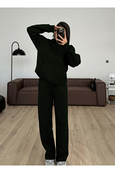 YAKAMEL Γυναικείο σετ Boyfriend με 3 κλωστές, ριμπ, φαρδιά μπατζάκια, oversiz...