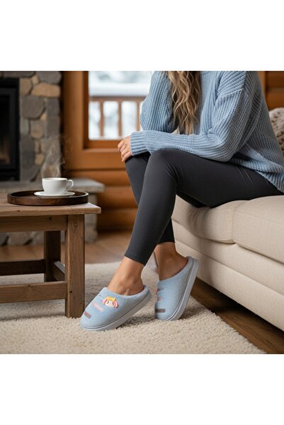 OEM Papuci de casă pufoși, călduroși și relaxanți, papuci stilați, veseli și unici, pentru damă, L715