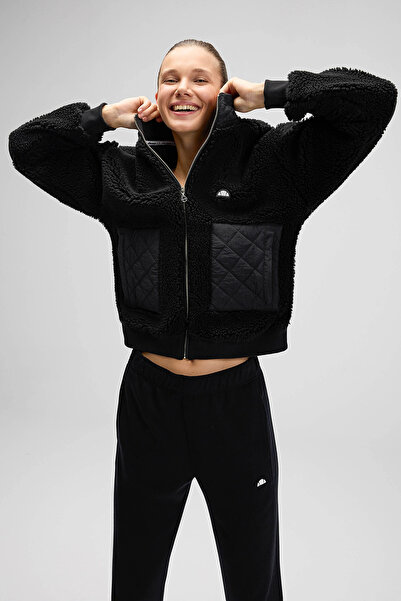 Ellesse Regular Fit Mock Neck Fleece Coat with Logo Coat Ef525