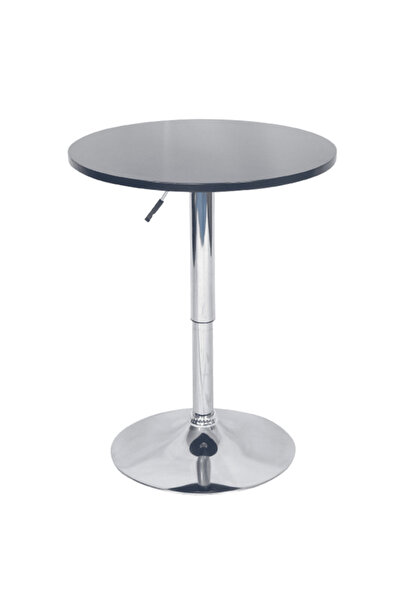 DacEnergy Height-adjustable bar table, black, diameter 60 cm, BRANY 2 NEW