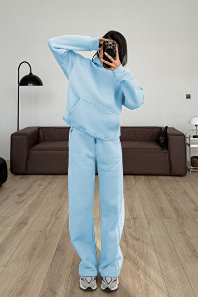 YAKAMEL Γυναικείο σετ Boyfriend με 3 κλωστές, ριμπ, φαρδιά μπατζάκια, oversiz...