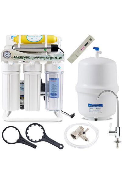 MACVI Filtru apă Macvi® osmoză inversă, 6 filtre, pompă booster, rezervor 12L, remineralizare apa