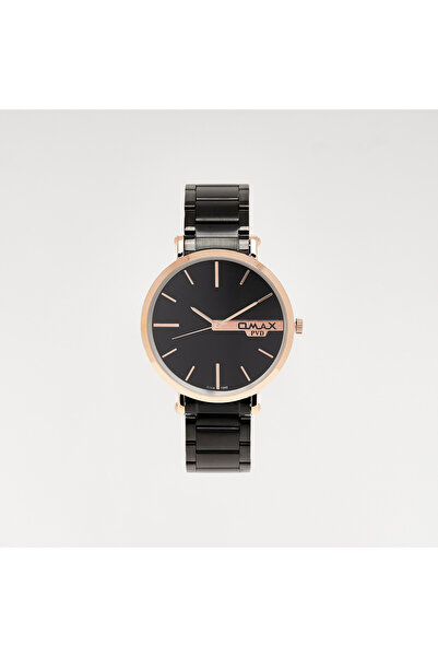 Omax Men's Black Stainless Steel Strap Analog Wristwatch - 00ASL007U032 | 42 MM