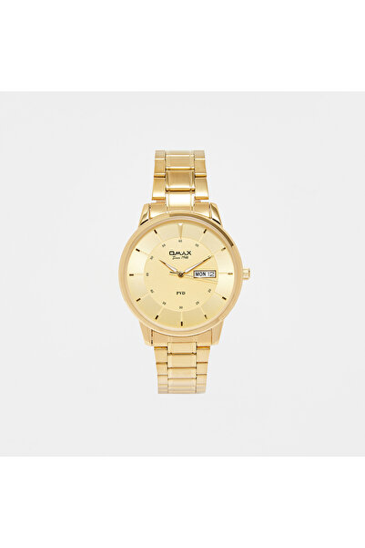 Omax Men's Gold Analog Wrist Watch