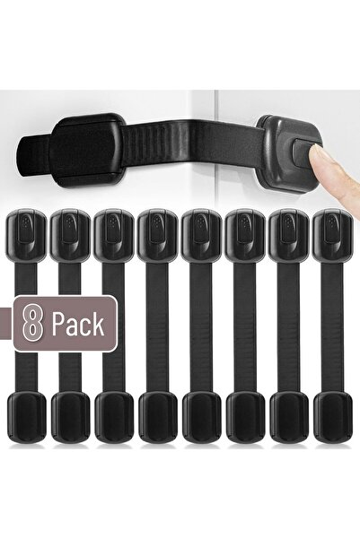 Yelajoy Child Safety Strap Locks, 8 Pieces, Black