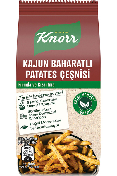 Knorr Kajun Baharatlı Patates Çeşnisi x 6 Adet – Acılı ve Aromatik Lezzet, Pr...