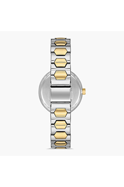 Omax Women Silver & Gold Strap Analog Watch - 00JSS004N002