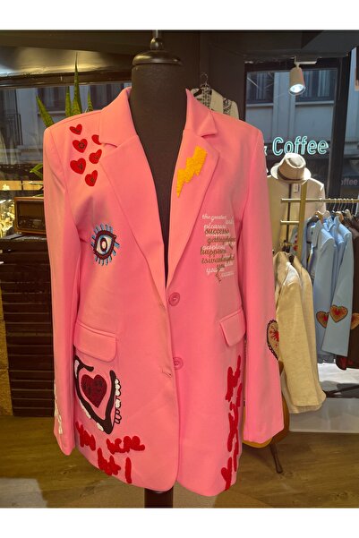 Forever Women's Long Sleeve Embroidered Special Design Blazer Jacket