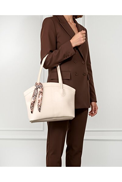 HONEY BAG Rui̇ Scarf Double Handle Shopper Women's Hand and Shoulder Bag (the Scarf May Vary in Appearance.)