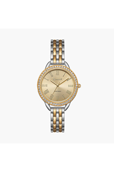 Omax Women's 32MM Dual Tone Analog Metal Strap Watch | UT-CS006T1IA