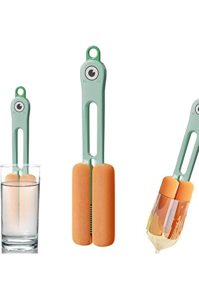 TERRIFI فرشاة زجاجات طويلة 4 في 1 من تيريفي - مقبض طويل، فوهة سيليكون، منظف ل...