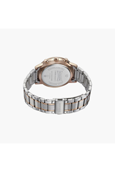 SONATA Men's 50 MM Silver & Gold Multi-Function Stainless Steel Watch | 77145KM01