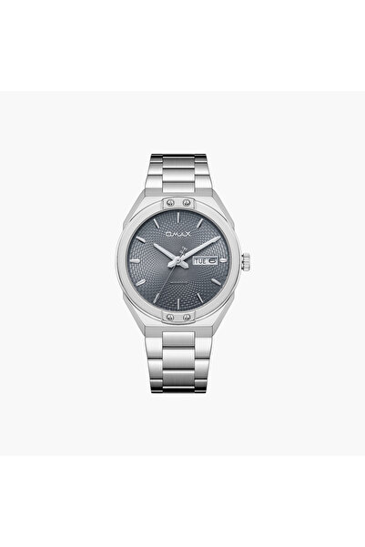 Omax Silver Stainless Steel Men's Watch