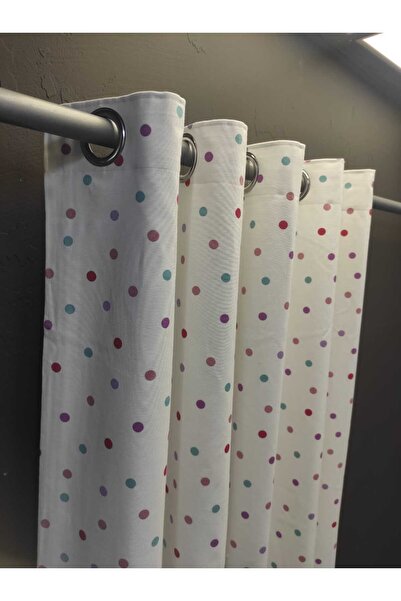 Evcimenhome Thermal Lined Linen Rustic Curtain with Eyelet Metal Rings 170Cmx225Cm Point