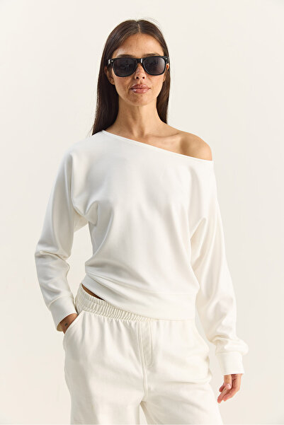 Bianco Lucci Γυναικεία μπλούζα με ανοιχτό ώμο από μαλακό μοντέλο 6096 60283840