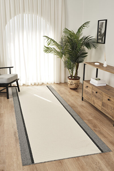 Konfor Halı Mono MN01 Krem Hav Toz Vermez Salon Mutfak Koridor Oturma Odası Y...