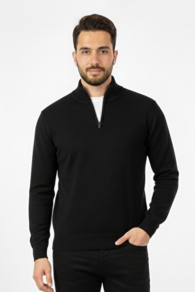 Pulltonic Men's Half Turtleneck Zippered Sweater