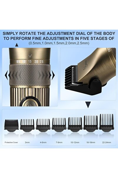 Hatteker Men's Beard Trimmer Cordless 4-in-1 Hair Clipper (Waterproof)