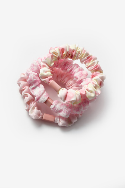 Le Mabelle Pink Shades 3-Piece Ruffled Girls' Rubber Buckle