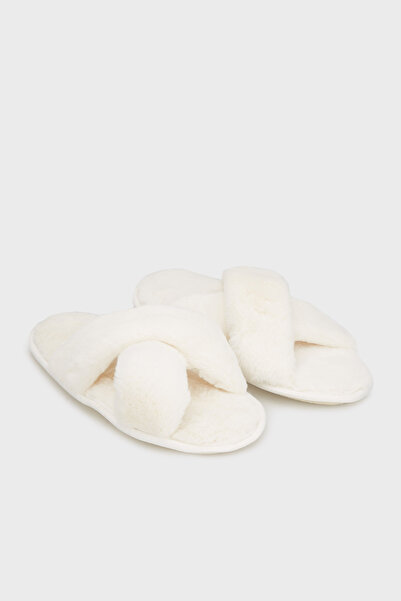 Lela Papuci cu textura moale din pluș încrucișat, pachet de 2 papuci 6722001S2